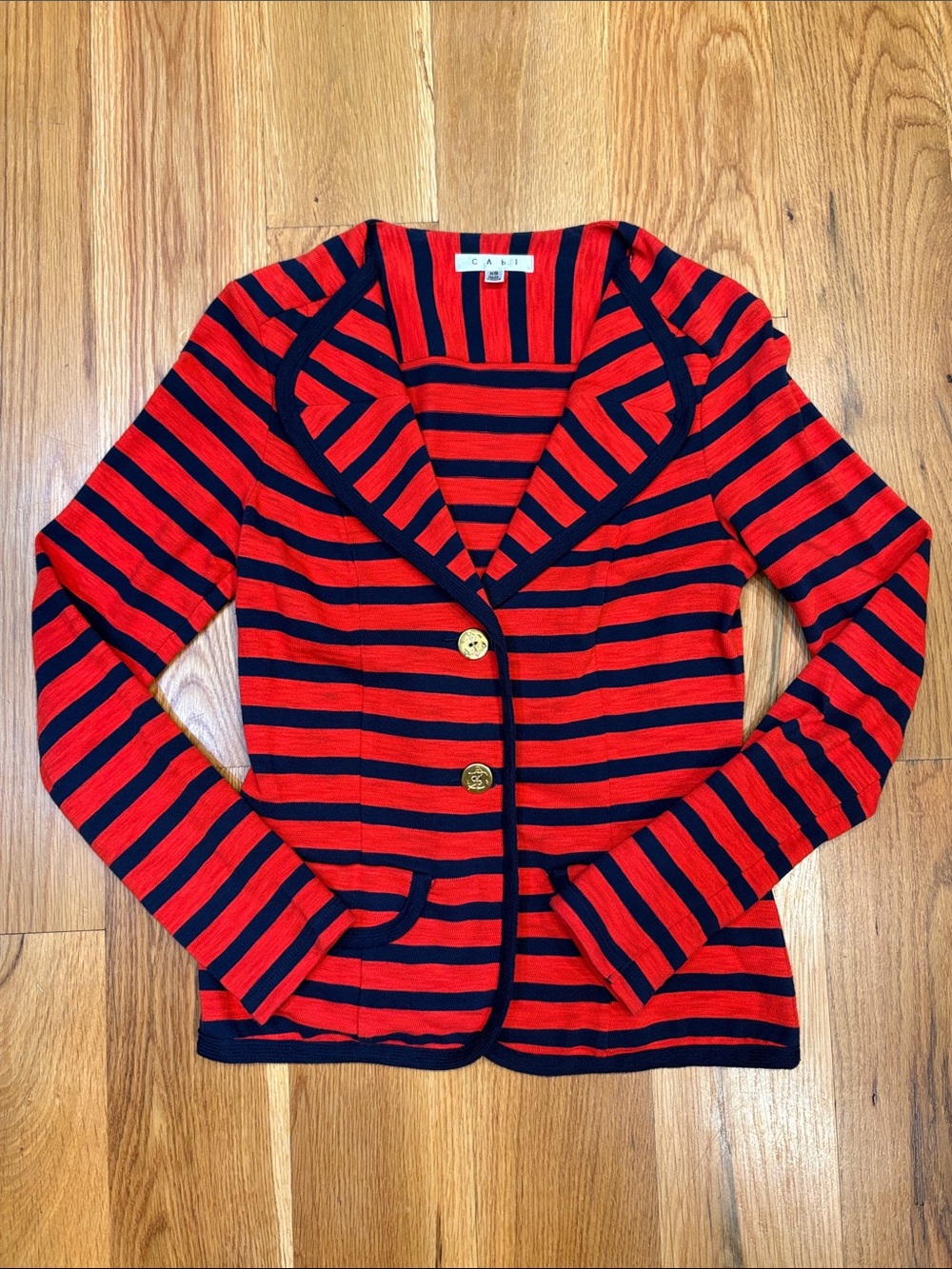 CAbi Au Revoir Yacht Club Knit Blazer, Size XS